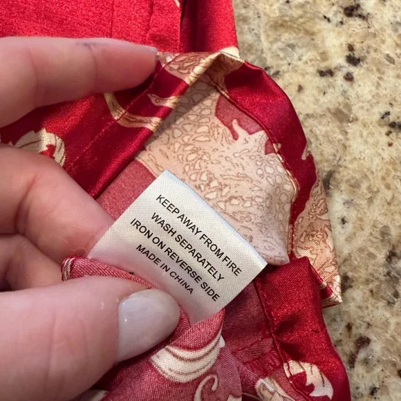 Vintage Escalier Red Asian PJ Set - Picture 12 of 12